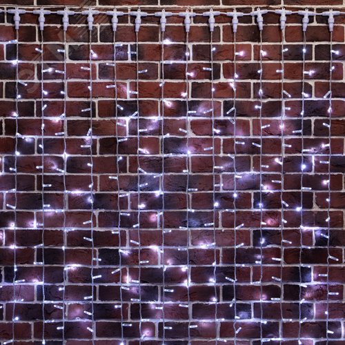 Гирлянда светодиодный Дождь 2х9м, постоянное свечение, прозрачный провод, 230 В, диоды белые