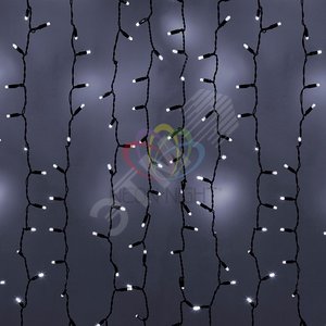 Гирлянда профессиональная Светодиодный Дождь 2х4м эффект мерцания черный провод 220В белый