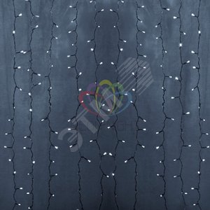 Гирлянда светодиодный Дождь 2х1,5 м, постоянное свечение,прозрачный провод, 230 В, диоды белые