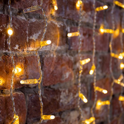 Гирлянда светодиодный Дождь 2х1,5 м, постоянное свечение, прозрачный провод, 230 В, диоды тёплый белый