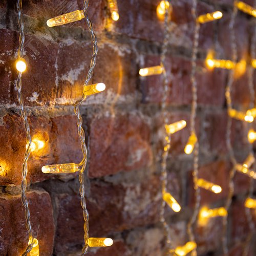 Гирлянда светодиодный Дождь 2х1,5 м, эффект мерцания, прозрачный провод, 230 В, диоды тёплый белый