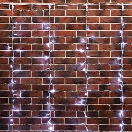 Гирлянда Светодиодный дождь 2х3 м, эффект водопада, прозрачный провод, 24 В, диоды белые