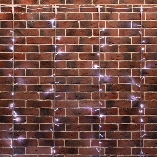 Гирлянда Светодиодный дождь 2х6 м, эффект водопада, прозрачный провод, 24 В, диоды белые