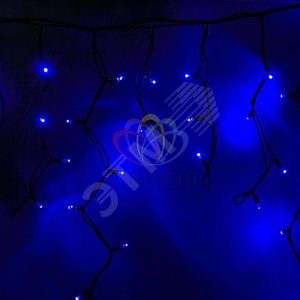 Гирлянда профессиональная Айсикл (бахрома) светодиодный 3.2х0.9м черный провод 220В синий (255-213) - NEON-NIGHT