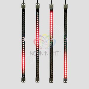 Сосулька светодиодная 50см 9.5В двухсторонняя красные 32х2LED корпус пластик черный - NEON-NIGHT