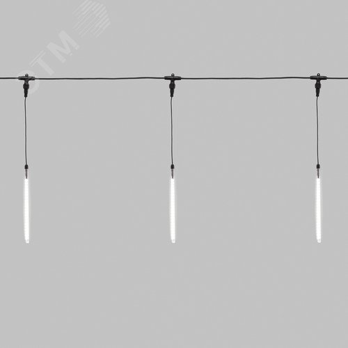 Гирлянда Тающие сосульки комплект 10 шт х 30см, шаг 100 см, 420 LED белый, черный каучук, IP65, 24 В, соединяется - NEON-NIGHT