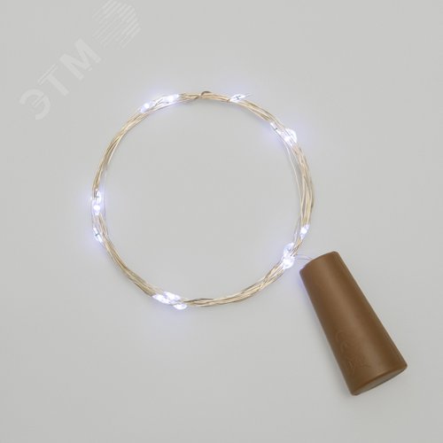 Гирлянда Роса с пробкой 2 м, 20 LED, белое свечение, 3хLR44 в комплекте - NEON-NIGHT