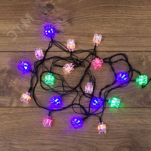 Гирлянда светодиодная Кубики 20 LED мультиколор 2,8 м с контроллером 2