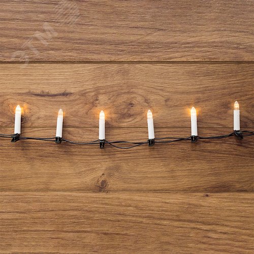 Гирлянда свечи 4 м, темно-зеленый ПВХ, 20 LED тёплый белый - фото 2