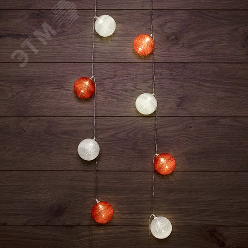 Фонарики тайские Магия 3,5 м, прозрачный ПВХ, 20 LED, теплый белый, питание 2 х АА батарейки не в комплекте - NEON-NIGHT