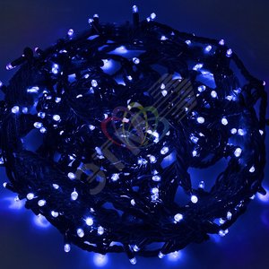 Гирлянда профессиональная Твинкл Лайт 2х40LED cиний черный провод (303-323)