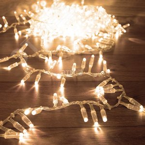 Гирлянда кластер 10 м, 400 LED, прозрачный ПВХ, IP65, соединяемая, свечение тёплый белый - NEON-NIGHT