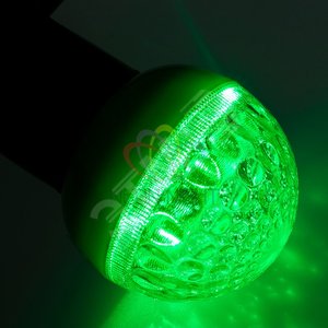 Лампа светодиодная 1Вт E27 9 светодиодов d50 зеленый шар - NEON-NIGHT