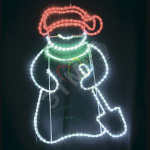Фигура профессиональная светодиодная Снеговик с лопатой 94х63см (501-322) - NEON-NIGHT