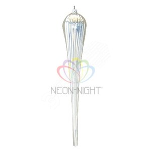 Фигура профессиональная елочная Тающая сосулька 40см серебряный - NEON-NIGHT