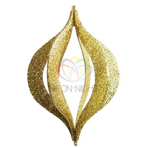 Фигура профессиональная елочная Сосулька складная 3D 31см золотой (502-311)