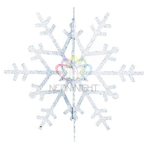 Фигура профессиональная елочная Снежинка резная 3D 61см серебряный - NEON-NIGHT