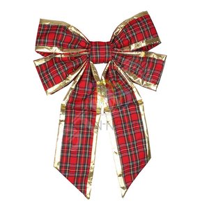 Фигура елочная Бантик 61см красный/золотой