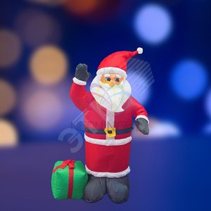 Фигура уличная 3D надувная Дед мороз с подарком 12х44