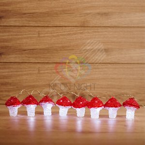 Фигура светодиодная Грибы 8шт 6см 8 LED IP20 понижающий трансформатор в комплекте акрил - NEON-NIGHT