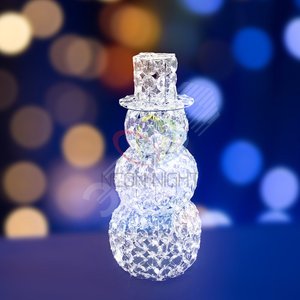 Фигура профессиональная стеклянная Снеговик 50см 60LED IP44 понижающий трансформатор в комплекте (513-262) - NEON-NIGHT