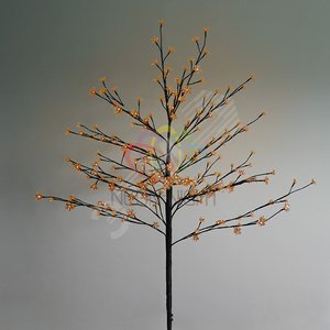 Фигура домашняя светодиодная Дерево комнатное Сакура коричневый цвет ствола и веток H1.2м 80 LED теплого белого цвета трансформатор IP44 (531-247)
