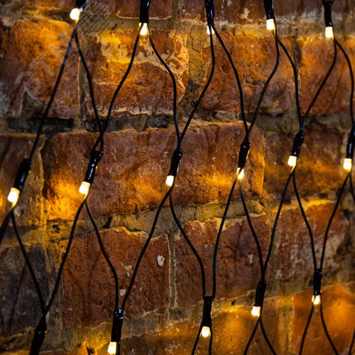 Гирлянда Сеть 2х2х1.5 м, свечение с динамикой, черный ПВХ, 136 LED, 230 В, тёплый белый - фото 2