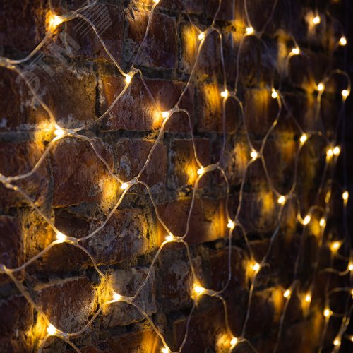 Гирлянда Сеть 2х1,5 м, свечение с динамикой, прозрачный ПВХ, 288 LED, 230 В, теплый белый - фото 2