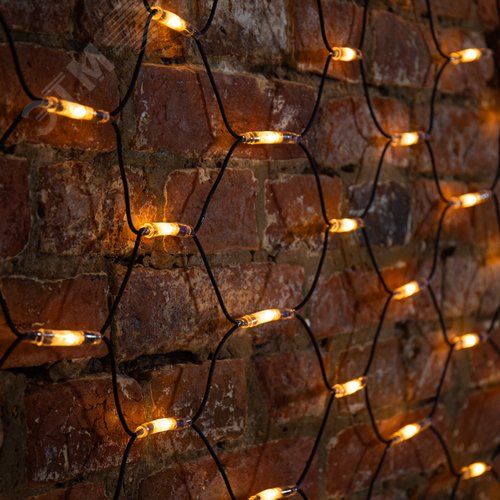 Гирлянда Сеть 2x3 м, черный каучук, 432 LED тёплый белый - фото 2
