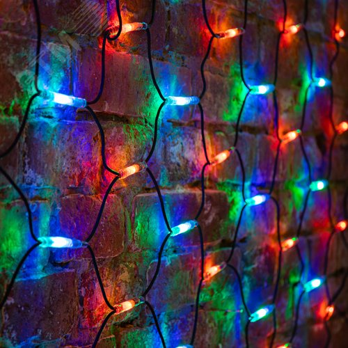 Гирлянда Сеть 2x3 м, черный каучук, 432 LED мультиколор - фото 2