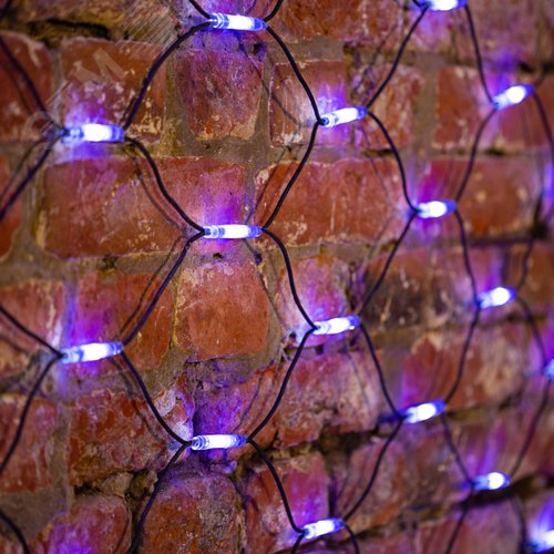 Гирлянда Сеть 2x4 м, черный каучук, 560 LED белые/синие - фото 3