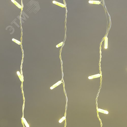 Гирлянда светодиодный Дождь 2х1,5 м, постоянное свечение, белый провод, 230 В, диоды тёплый белый 4