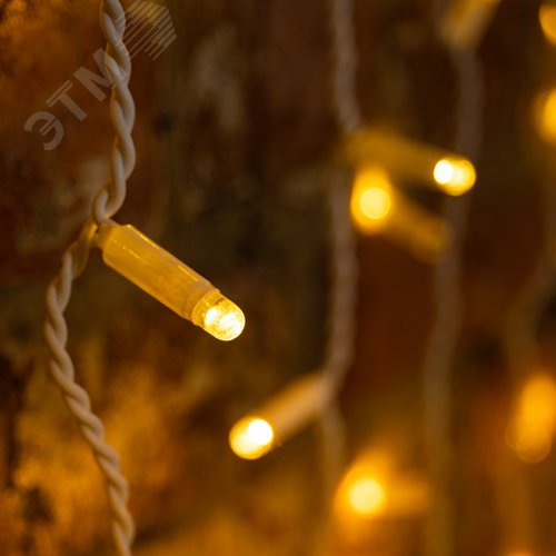 Гирлянда светодиодный Дождь 2х3 м, постоянное свечение, белый провод, 230 В, диоды тёплый белый 2