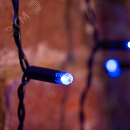 Гирлянда светодиодный Дождь 2х3 м, постоянное свечение, черный провод, 230 В, диоды синие, 760 LED 2