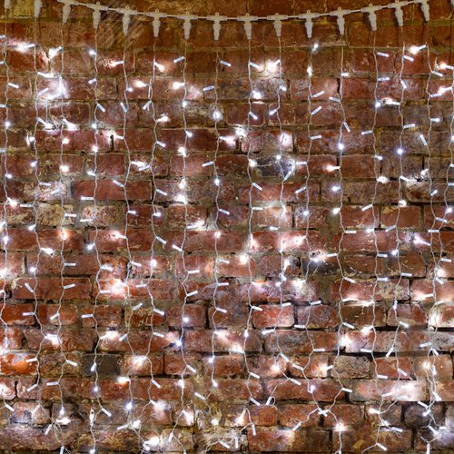 Гирлянда светодиодный Дождь 2х3 м, постоянное свечение, прозрачный провод, 230 В, диоды белые 2