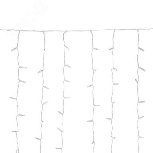 Гирлянда светодиодный Дождь 2х3 м, постоянное свечение, прозрачный провод, 230 В, диоды мультиколор 3