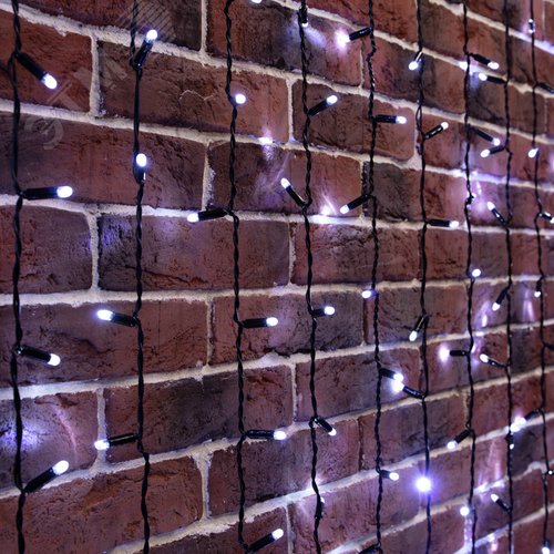 Гирлянда светодиодный Дождь 2х6 м, постоянное свечение, черный провод, 230 В, диоды белые 2