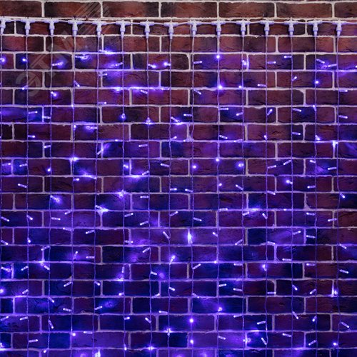 Гирлянда светодиодный Дождь 2х6 м, постоянное свечение, прозрачный провод, 230 В, диоды синие 2