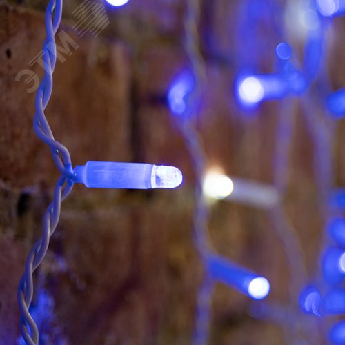 Гирлянда светодиодный Дождь 2х1,5 м, эффект мерцания, белый провод, 230 В, диоды синие 2