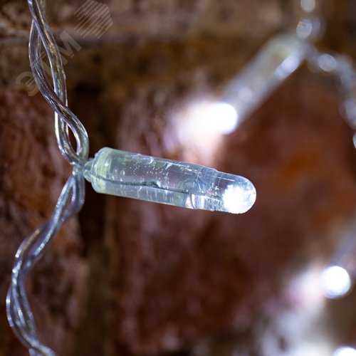 Гирлянда светодиодный Дождь 2х1,5 м, постоянное свечение, прозрачный провод, 230 В, диоды белые 2