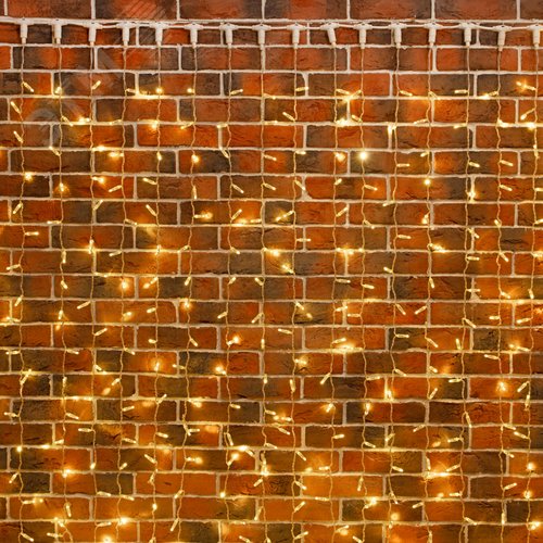 Гирлянда светодиодная Занавес 2х6 м 768 LED теплый белый, прозрачный ПВХ, IP65, эффект мерцания, 230 В нужен блок питания - фото 2