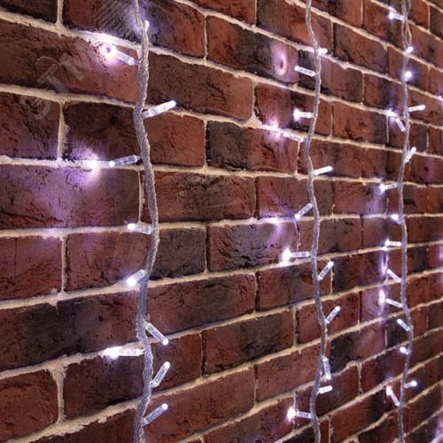 Гирлянда Светодиодный дождь 2х3 м, эффект водопада, прозрачный провод, 24 В, диоды белые 2