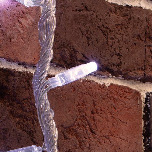 Гирлянда Светодиодный дождь 2х3 м, эффект водопада, прозрачный провод, 24 В, диоды белые 3