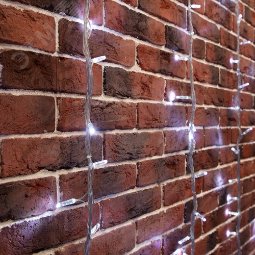 Гирлянда Светодиодный дождь 2х6 м, эффект водопада, прозрачный провод, 24 В, диоды белые 2