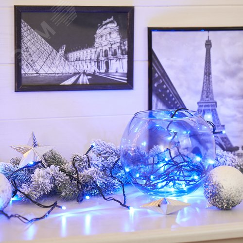 Гирлянда Твинкл Лайт 4 м, темно-зеленый ПВХ, 25 LED, Синий 3