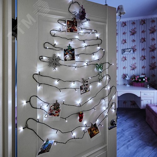 Гирлянда Твинкл Лайт 10 м, темно-зеленый ПВХ, 80 LED, белый 3