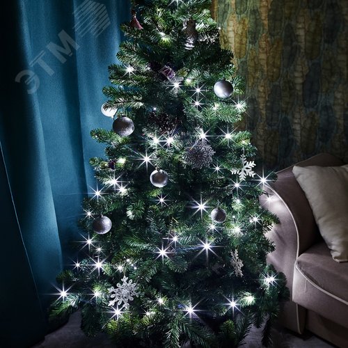 Гирлянда Твинкл Лайт 15 м, темно-зеленый ПВХ, 120 LED, белый 3