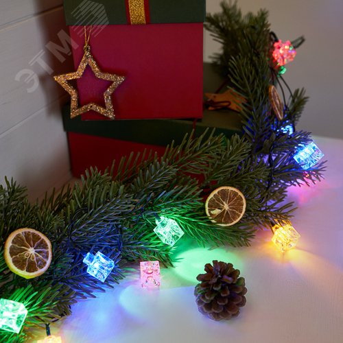 Гирлянда светодиодная Кубики 20 LED мультиколор 2,8 м с контроллером 4