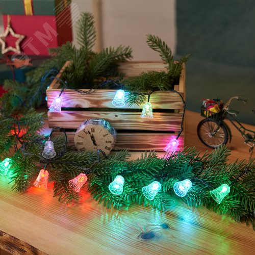 Гирлянда светодиодная Колокольчики 20 LED RGB 2,8 м - фото 2