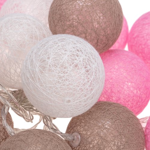 Фонарики тайские вельвет 3,5 м, прозрачный ПВХ, 20 LED, тёплый белый 2